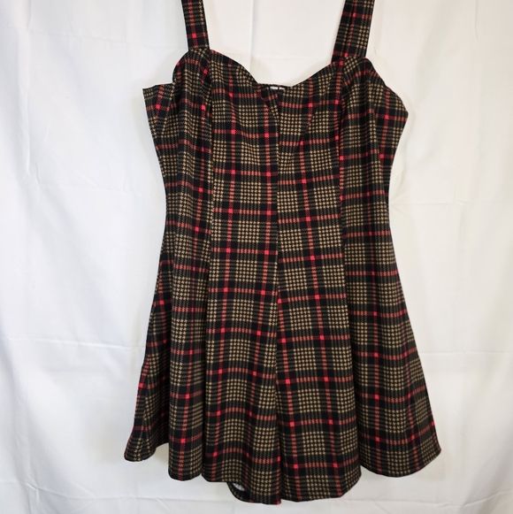 Black & Red Plaid Romper - Picture 2 of 3